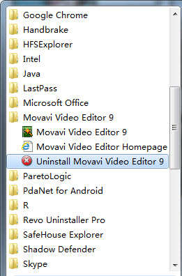 Uninstall Movavi Video Editor